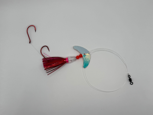 Ready to Fish Cherry Slush Hybrid Micro Hoochie Setup